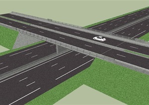 高低交叉高速公路SU(草图大师)模型