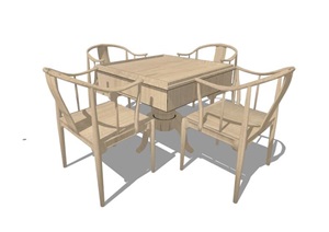 休闲私人桌椅组合设计SU(草图大师)模型