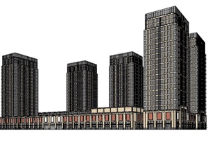 现代城市商业综合体高层建筑设计SU(草图大师)模型