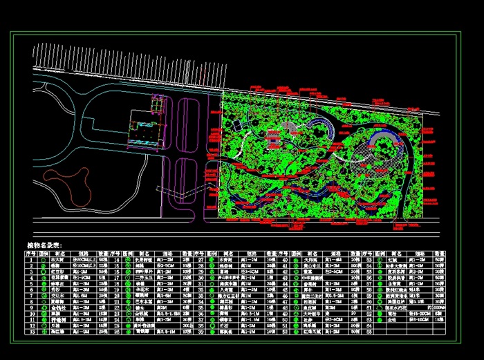 某植物园绿化设计cad平面图(1)