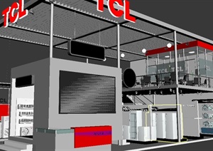 现代商品展厅详细设计3d模型