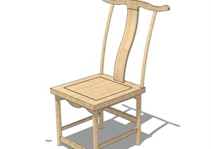 中式木制太师椅素材SU(草图大师)模型