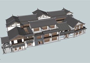精品中式民居建筑SU(草图大师)模型