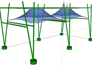 绿色支架张拉膜素材SU(草图大师)模型