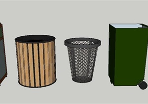 5款现代风格垃圾箱素材SU(草图大师)模型