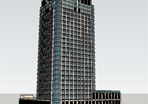 现代高层商务中心办公大楼建筑SU(草图大师)模型