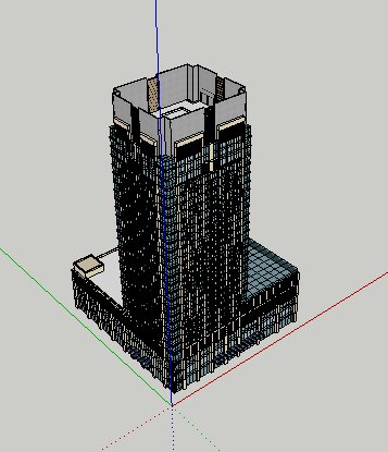现代高层商务中心办公大楼建筑su模型(4)