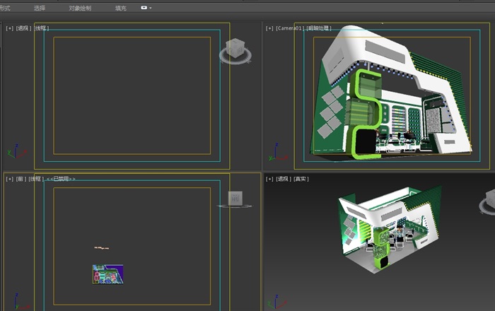 某现代详细展览厅设计3d模型含效果图(3)