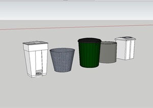 垃圾箱园林景观素材SU(草图大师)模型