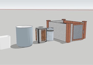 园林景观垃圾箱素材设计SU(草图大师)模型