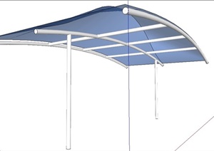 简约张拉膜廊架素材SU(草图大师)模型
