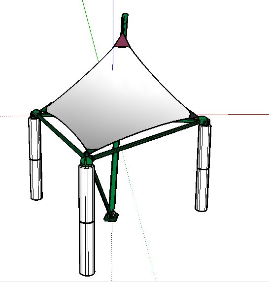 钢架结构张拉膜设计su模型(3)