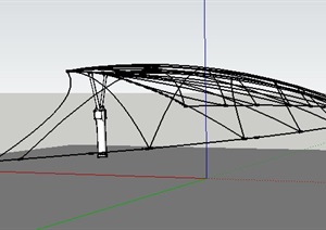 张拉膜廊架骨架素材SU(草图大师)模型