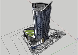 星级酒店多层建筑楼设计SU(草图大师)模型