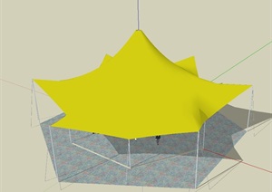 黄色的张拉膜素材设计SU(草图大师)模型
