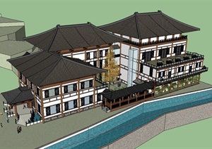 大唐风格酒店设计SU(草图大师)模型