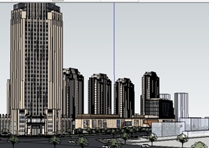 新古典风格商业中心及综合体建筑设计SU(草图大师)模型