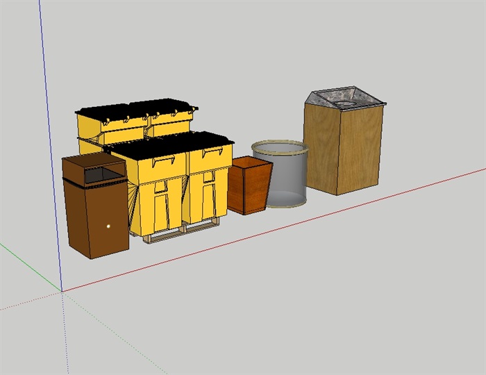 多个完整的垃圾箱设计su模型(1)