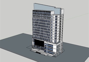 大洋酒店多层建筑设计SU(草图大师)模型