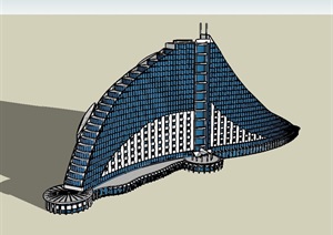 迪拜朱美拉酒店详细建筑设计SU(草图大师)模型