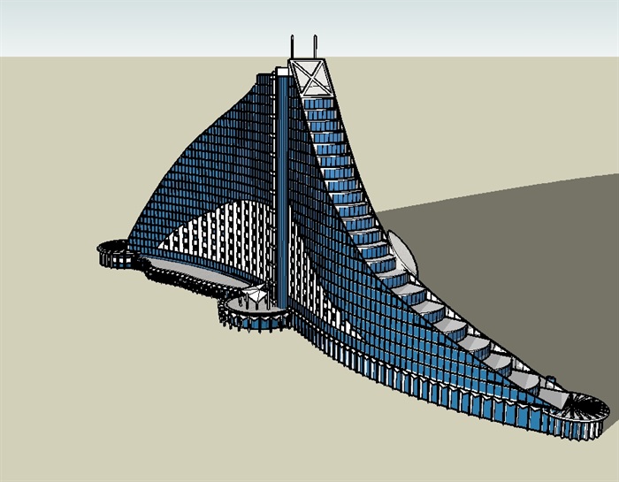 迪拜朱美拉酒店详细建筑设计su模型(2)