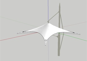 遮阳伞张拉膜素材设计SU(草图大师)模型