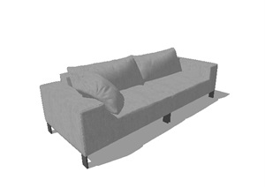布料客厅沙发设计SU(草图大师)模型