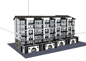 桃花岛酒店公寓建筑设计SU(草图大师)模型