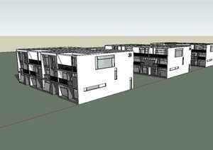 某别墅小区多层建筑设计SU(草图大师)模型