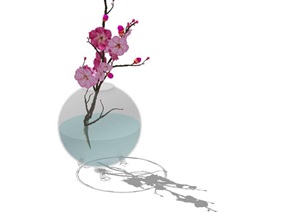 花瓶插花素材设计SU(草图大师)模型