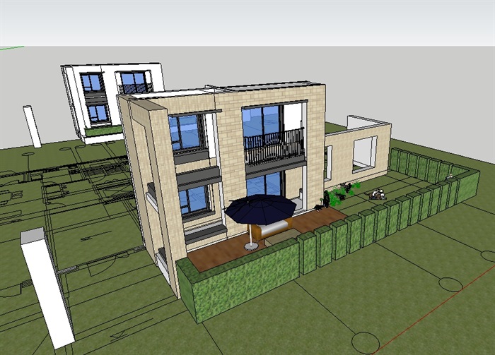 住宅建筑墙体设计su模型(2)