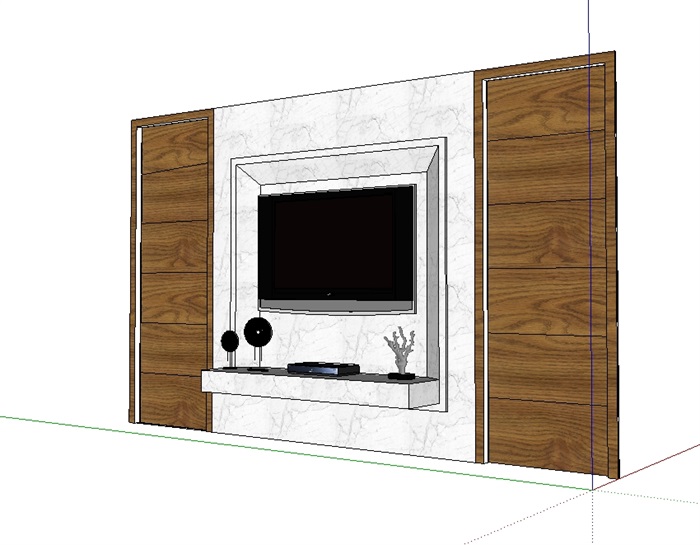 电视背景墙详细设计su模型(1)