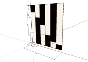 住宅室内空间背景墙设计SU(草图大师)模型