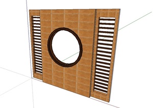室内住宅空间背景墙设计SU(草图大师)模型