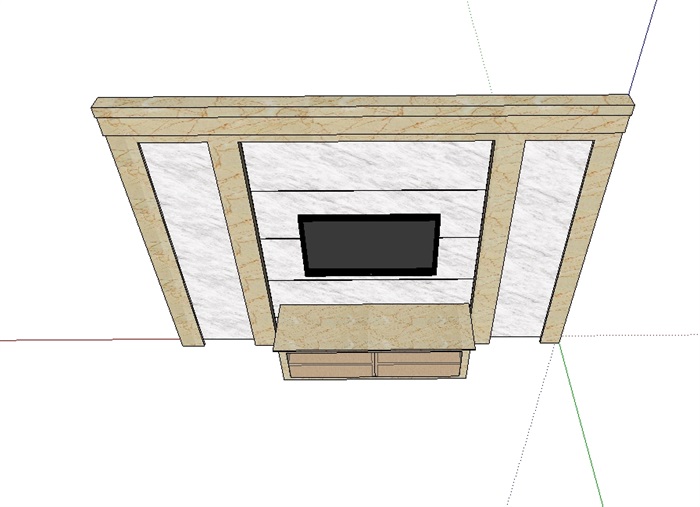 客厅电视背景墙设计su模型(3)