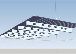 室外雨棚详细设计SU(草图大师)模型