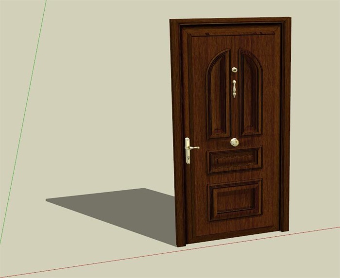 现代室内木质门设计su模型