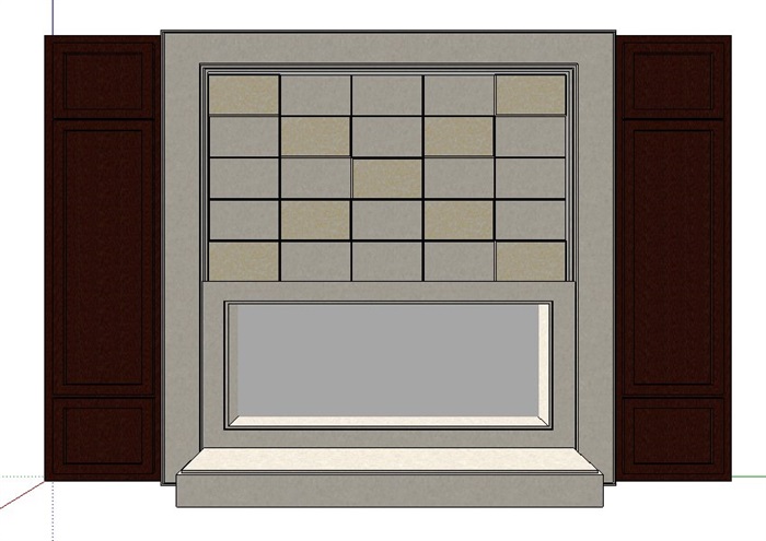 家装简约风电视墙设计su模型(1)