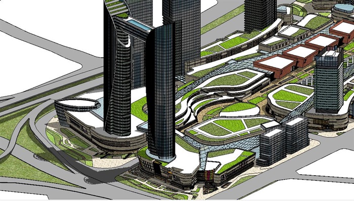 某城市生态商务区城市设计SU模型(3)