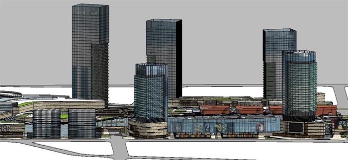 某城市生态商务区城市设计SU模型(7)