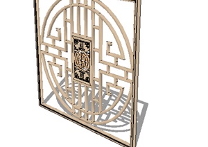 古典中式详细的窗户SU(草图大师)模型