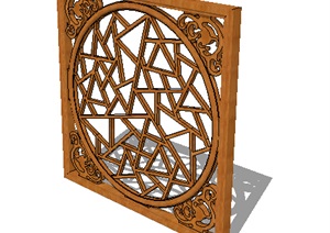 木质室内镂空窗设计SU(草图大师)模型