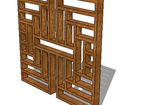 中式木质窗子SU(草图大师)模型
