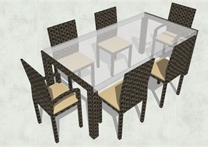 多种户外座椅、餐桌椅SU(草图大师)模型