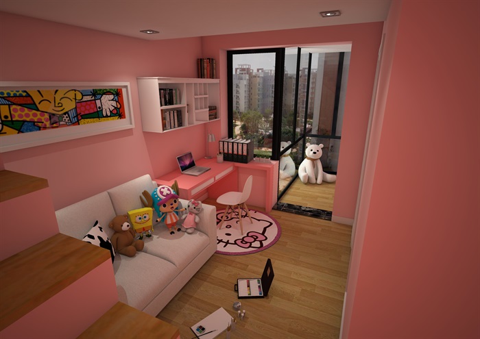 某住宅空间98平复式住宅室内su模型（pdf方案、渲染、cad施工图）