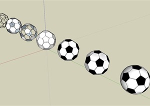 多个足球设计SU(草图大师)模型