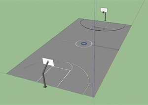 篮球场设计SU(草图大师)模型
