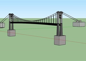 交通大桥设计SU(草图大师)模型