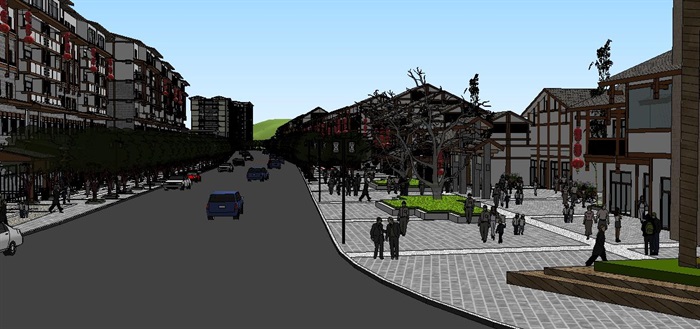 重庆瓷器口历史文化特色商业街模型(5)