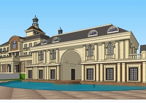 欧式古典酒店项目建筑设计SU(草图大师)模型